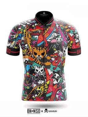 Tokidoki + BK NSD Tiger Mens Shirt Sleeve Technical Cycling Jersey Full Zip